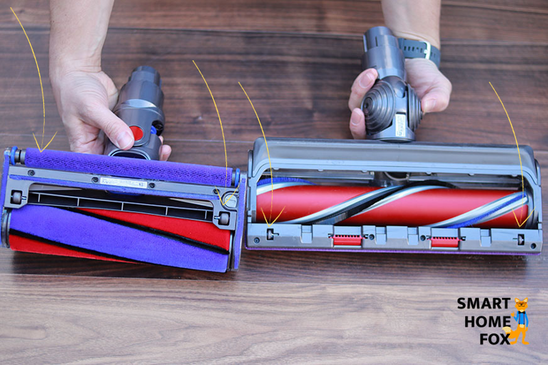 The small rollers and glides on the floor nozzles